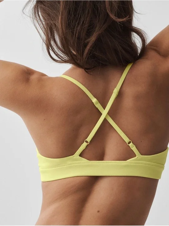 Alo Yoga Splendor Bra - Sunshine/White M New Authentic - Picture 3 of 6